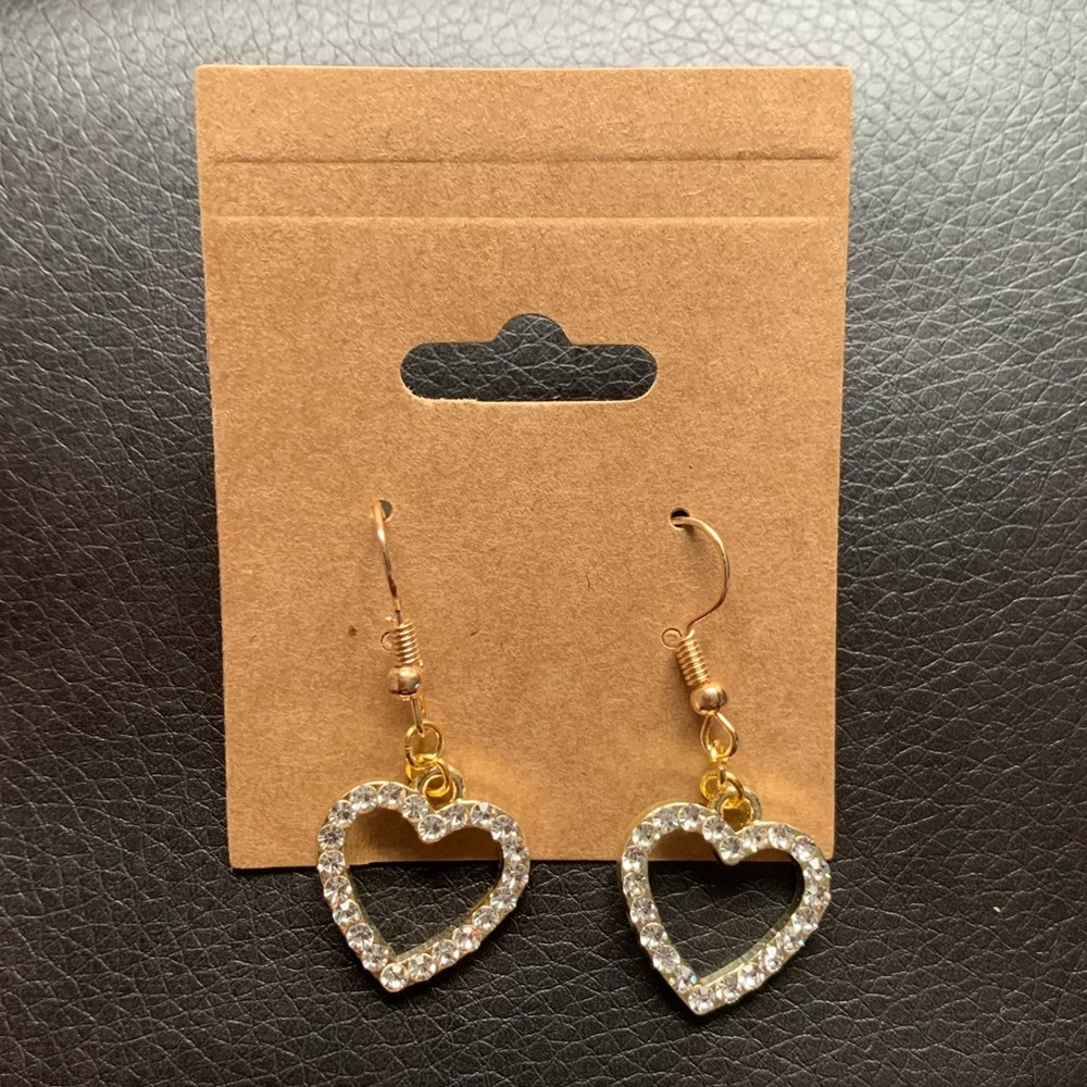 Rhinestone Heart Earrings
